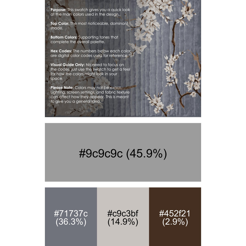 Machine Washable Gray Area Rug, Square 6'
