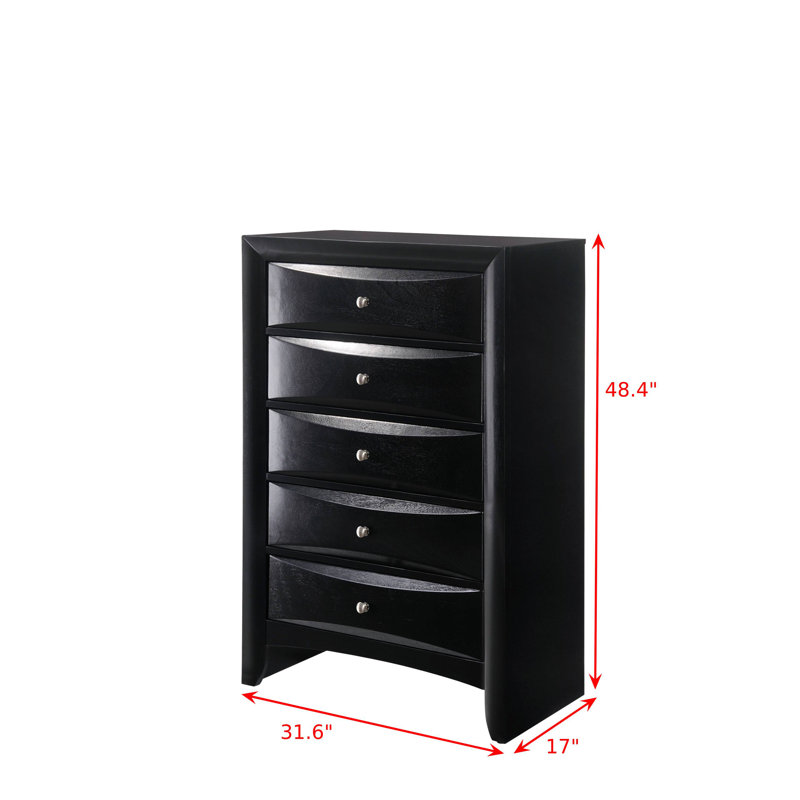 Ensemble de chambre à coucher avec lit plateforme et rangement Modern, 5 pièces, Très grand lit