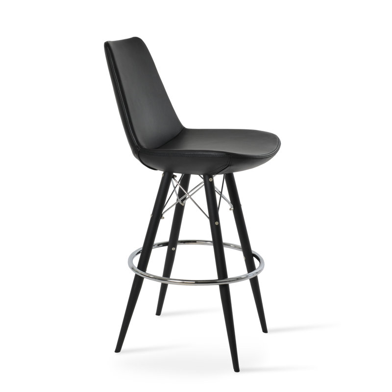Tabouret de bar Eiffel, Noir, Tabouret de comptoir (siège d'une hauteur de 24 p, Noir