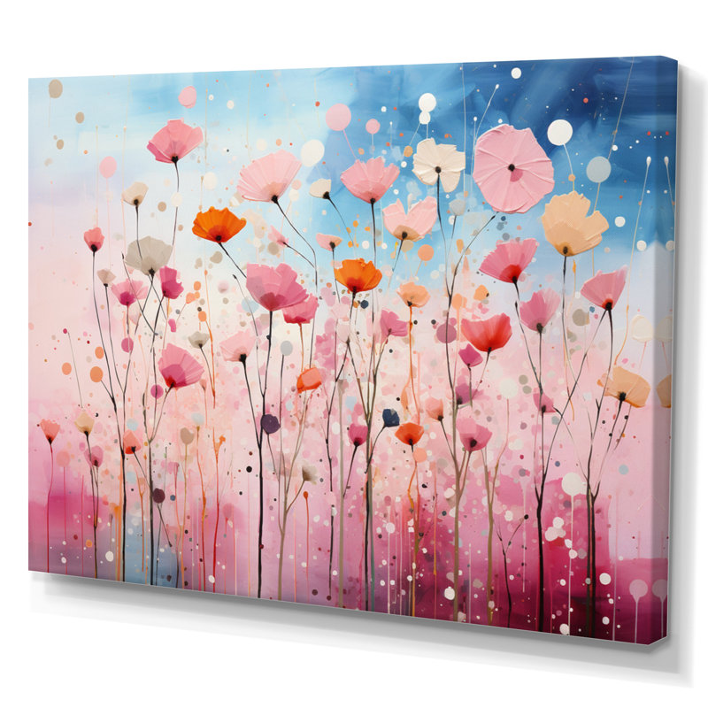 Swanfield rose pastel pastiche sur toile, H 34 po x l 44 po x P 1,5 po, Toile tendue