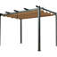 Weather - Toile de pergola rétractable pour le jardin, la terrasse. Structure en aluminium, stable et rouille. Conception murale. Protection. Cadre extérieur gris foncé avec auvent. Protégé. Pour patio, cour arrière, terrasse