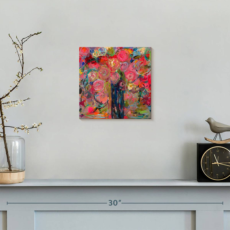 Impression florale sur toile, H 10 po x l 10 po x P 1,25 po