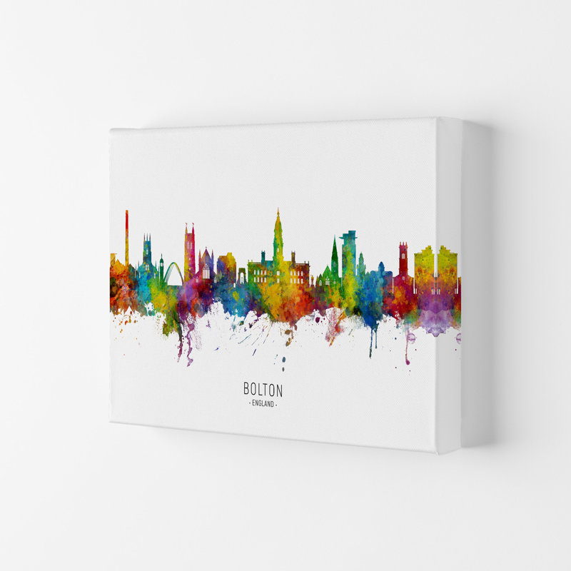 Bolton England Skyline by Michael Tompsett - Print, Wrapped Canvas, 42cm H x 59.4cm W x 4cm D