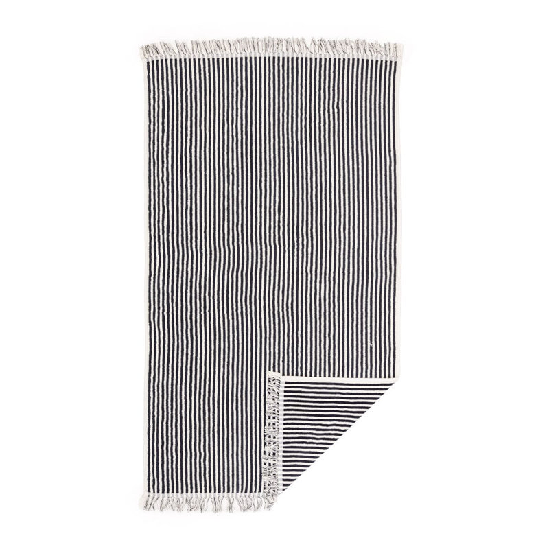 Beach Towel, Navy/White