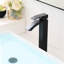 Robinet de lavabo contemporain noir - Robinet pour salle de bain monocommande en céramique-121639760