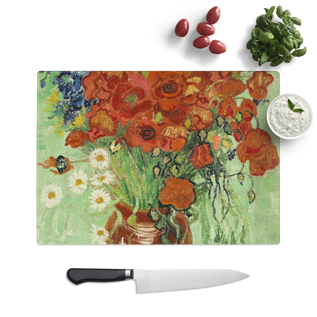 Still Life with Daisys by Vincent Van Gogh Chopping Board