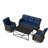 5-Person PE Wicker Outdoor Patio Set with 3-Seat Sofa,Chairs,Coffee Table & Blue Cushion-2115480567