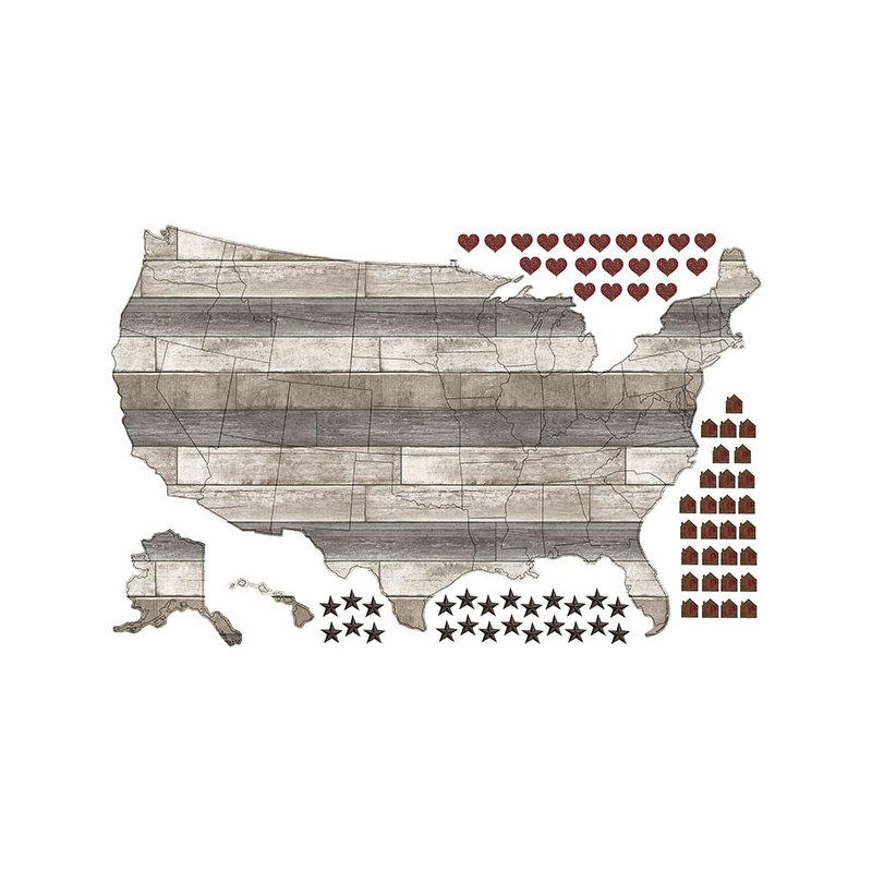 Décalcomanie murale carte des états-unis country