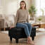 Banc rectangulaire avec repose-pieds avec rangement, repose-pieds en similicuir avec couvercle à charnière, tabouret de table basse pour le salon, la chambre à coucher, le vestibule, noir-1637271427
