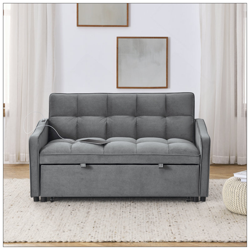 Canapé-lit avec causeuse Loveseat, Gris