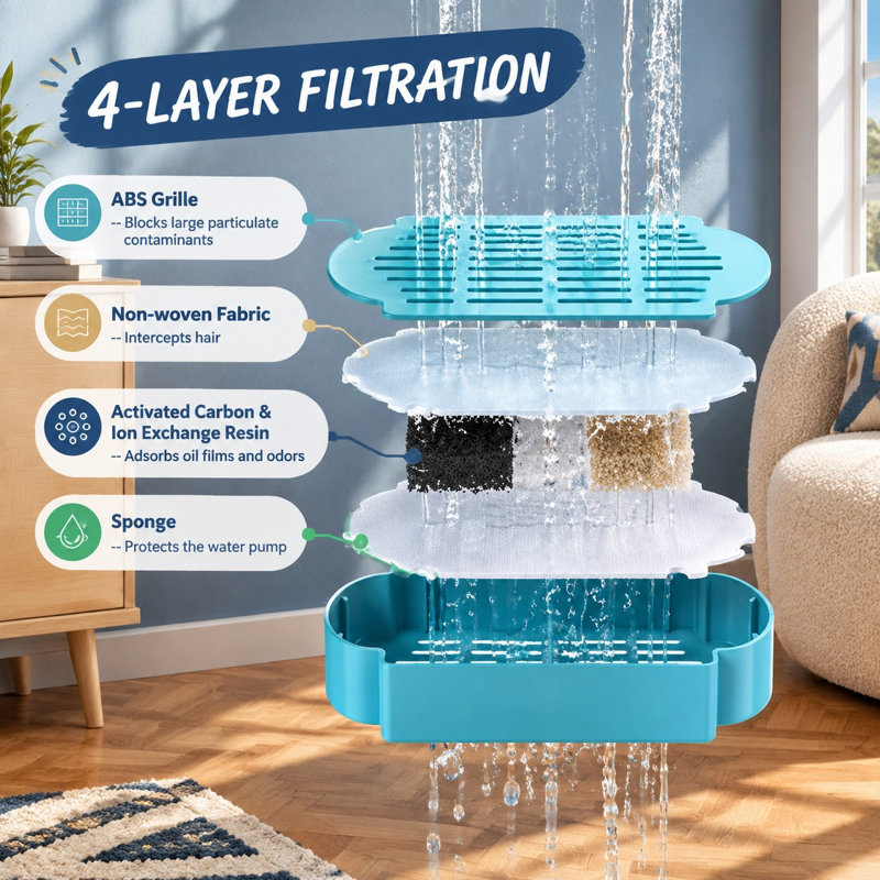 Replacement Filters for compatible 108oz/135oz cat water fountains.
