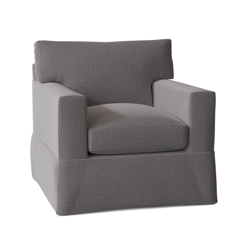 Fauteuil à housse large 37 po McCall, Ardoise Macarena