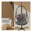 Chaise suspendue pivotante en osier avec support pour l'intérieur et l'extérieur en rotin avec support de type C, avec coussin et oreiller
