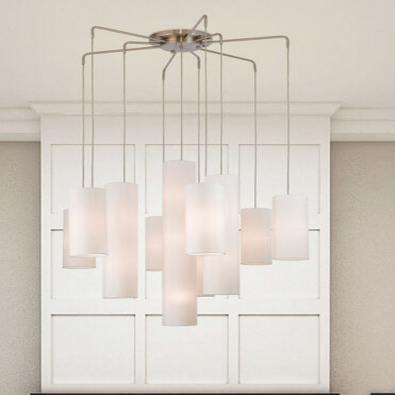 Thistletown 15-Light Shaded Classic / Traditional Chandelier, Brushed Nickel
