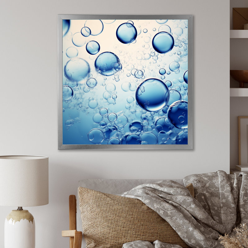 Ferments Bubble Fantasy I - Vin, art mural, salon, Cadre simple argenté, H 30 po x l 30 po x P 1 po