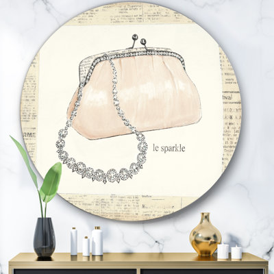 Chic Glam Closet II - Impression d'art graphique sur cercle en métal