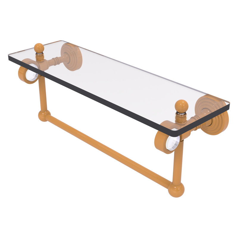 Tablette flottante avec porte-serviettes Pacific Grove, H 6,4 po x l 16 po x P 5,125 po, Jaune doré