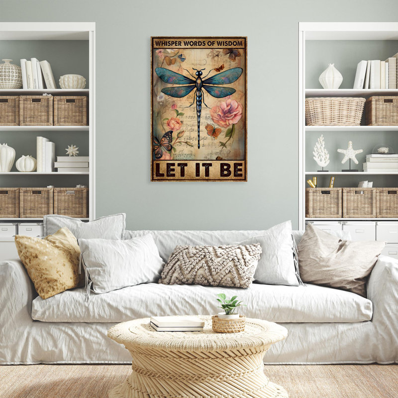 Libellule Let It Be 1 sur toile, H 36 po x l 24 po x P 1,25 po
