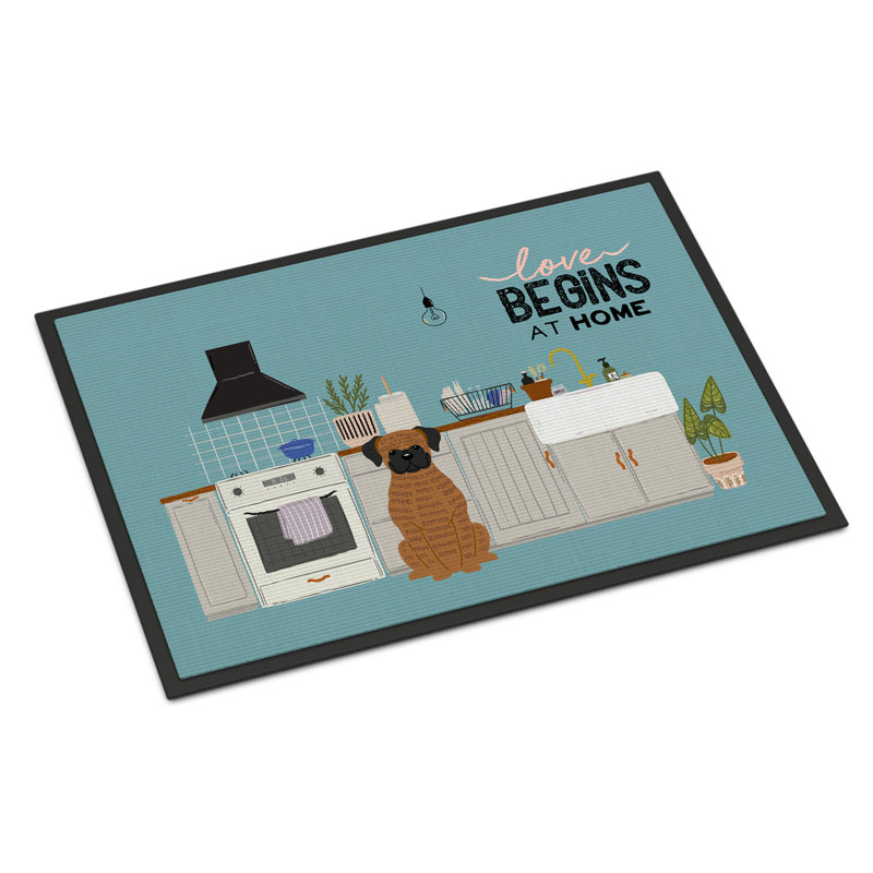 Tapis d'entrée antidérapant Guerriero, Boxer bringé, L 18 po x L 27 po