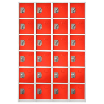 Casier à clé en acier à 6 portes de 72 po x 12 po x 12 po à 6 niveaux - rangement pour les employés et les étudiants dans les écoles, la salle de sport et le lieu de travail - comprend les crochets, la ventilation et le porte-carte - Assemblage facile