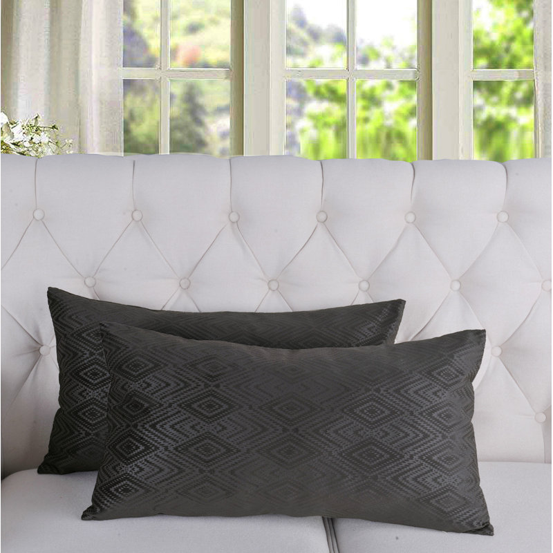 Housse de coussin rectangulaire en velours Ikat, Métal industriel
