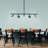 5-Light Black Linear Integrated LED Chandelier-941828443-941828444