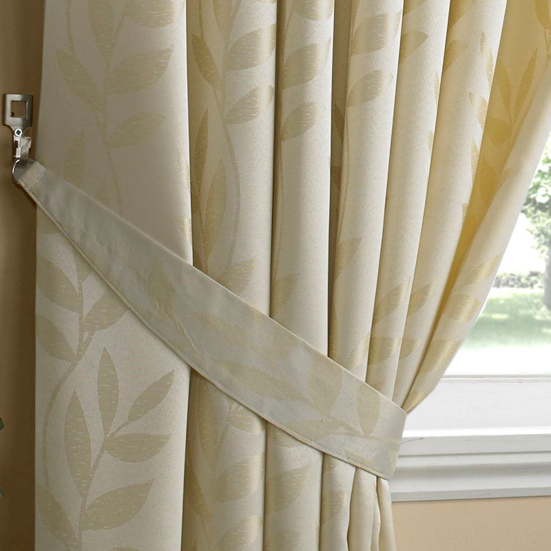 Semi Sheer Curtain Pair, Cream, 167 cm W x 182 cm D