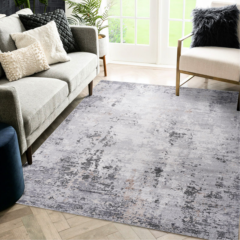 5X7 Stain Area Rug In /Sand Abstract - Enhances Style Of Home Office, Bedroom, Dining, Living Room And Non-Shedding, For A Beautiful Decor