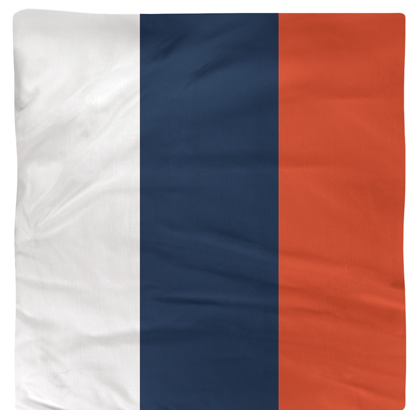 Serviette colorado, Sergé de coton, H 22" x l 22" x P 0,25", White/Navy/Orange