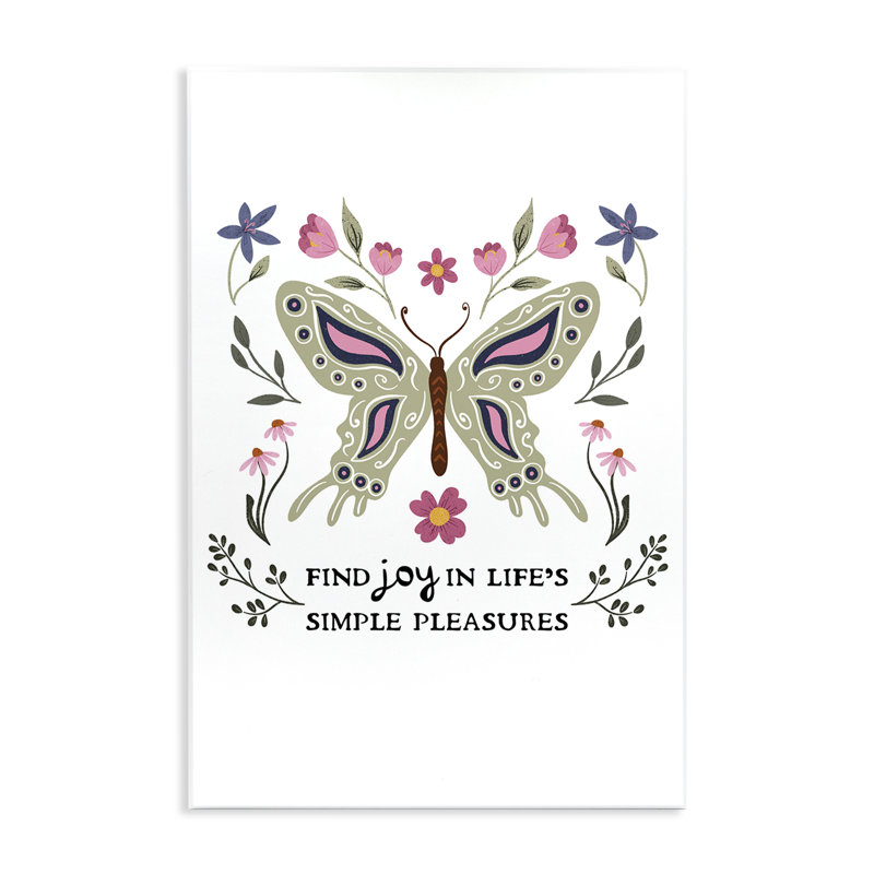 «Find Joy Life's Simple Pleasures», plaque murale, design par JJ Design House LLC, H 15 po x l 10 po