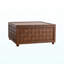 Farmhouse Coffee Table With Storage, Large Square Coffee Table For Living Room, Brown
