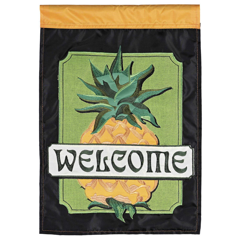 Drapeau avec ananas de bienvenue 13 x 18