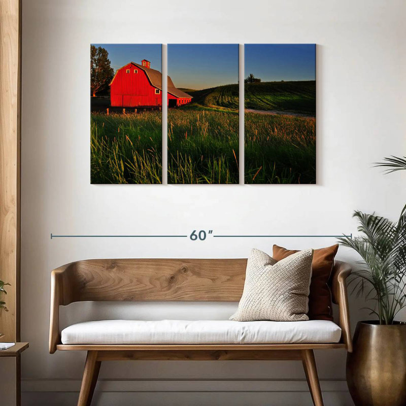 Lilie Countryside Red Barn, 28" H x 45" W