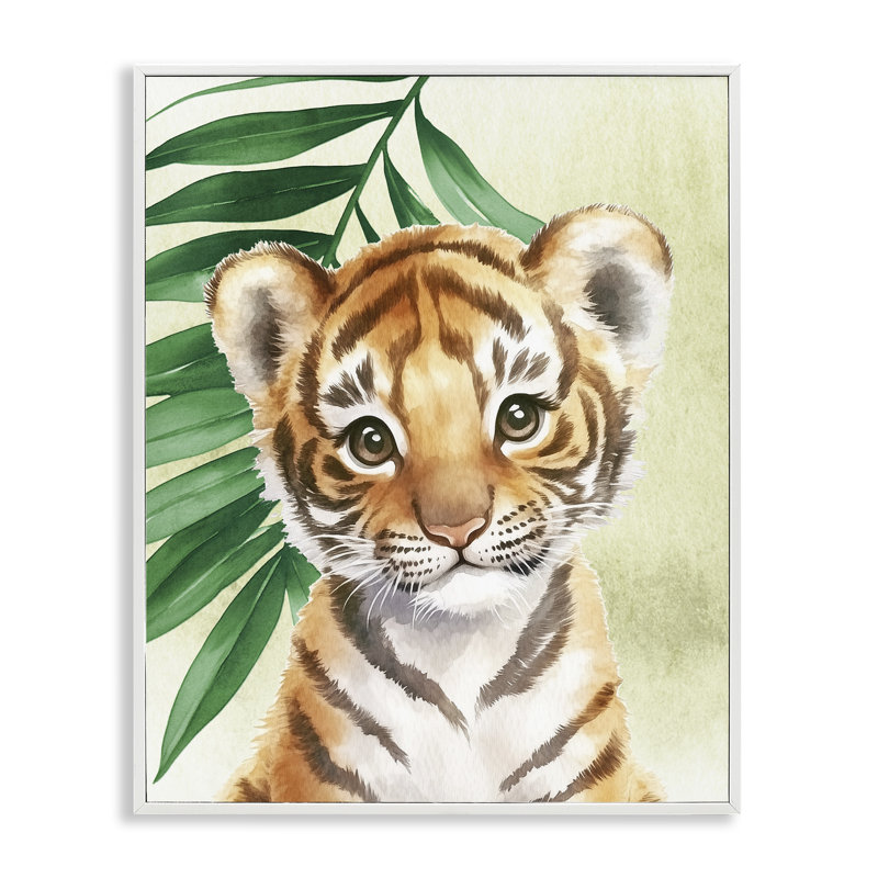 «Jungle Friends Baby Tiger», estampe numérique par Christine Simpson Art, H 30 po x l 24 po