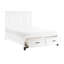Grand lit plateforme en bois blanc avec rangement pour les tiroirs de lit confortables, finition bois