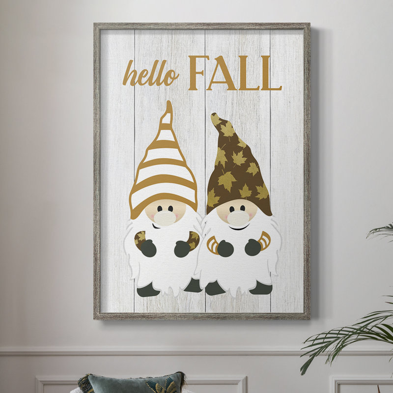 Harvest Gnomes, reproduction encadrée - bois massif, H 21 po x l 17 po