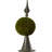 17'' Faux Boxwood Topiary in Metal Freestanding