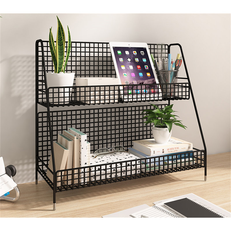 Organisateur de bureau en métal Aniyaha, Noir