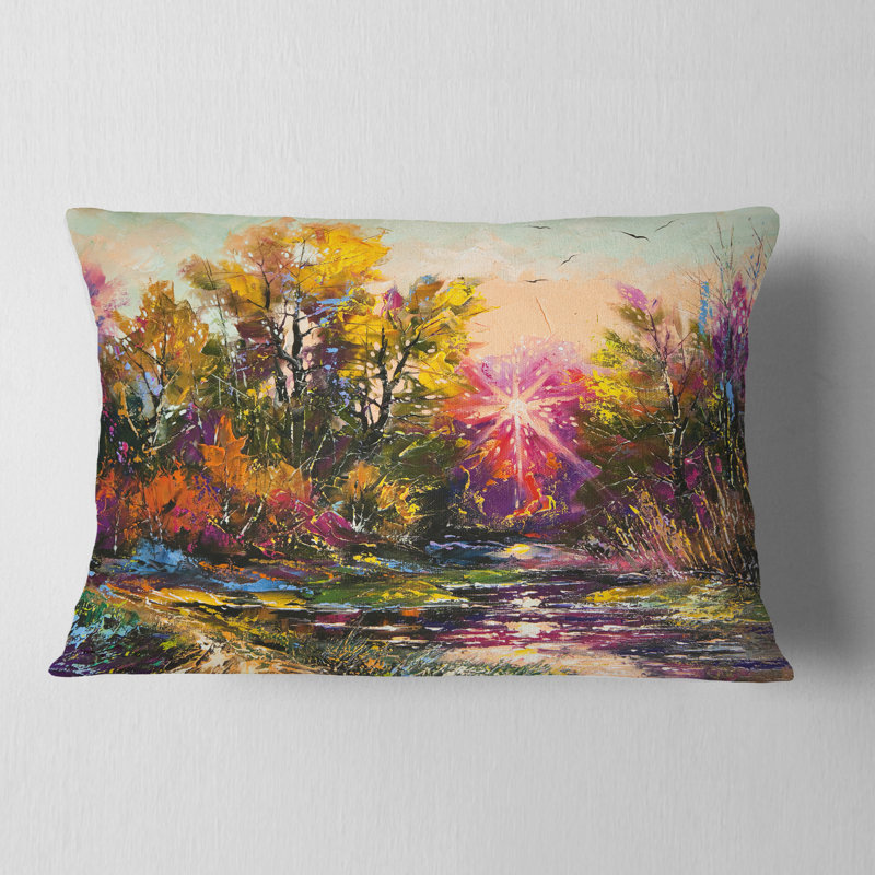 Coussin paysage «Farewell to Autumn», Rectangulaire, 12 po x 20 po