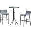 Ensemble de bistro élégant pour 2 personnes, table de patio ronde et 2 chaises de bar au design confortable et robuste-1553328073
