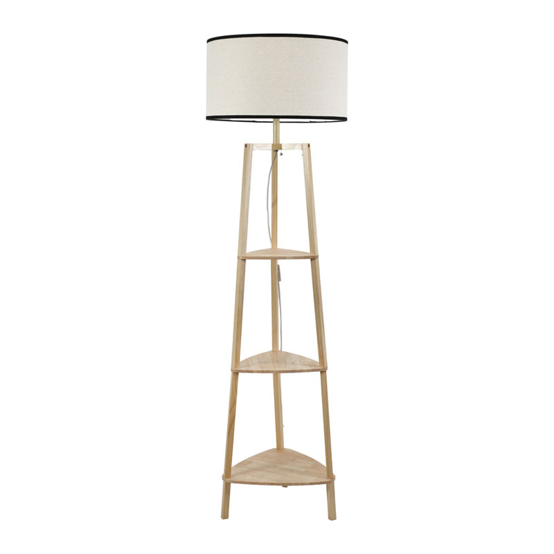 HIRU With EVA 156 Floor Lamp, Natural, Natural/Black, Yes