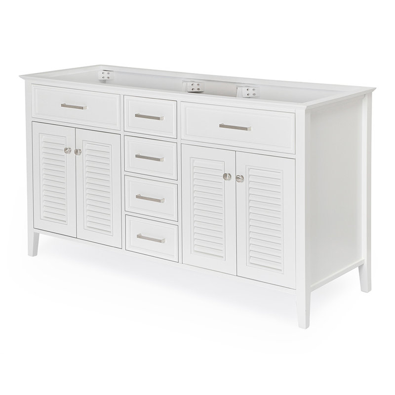 Base de meuble-lavabo double 61 po Ferree, Blanc