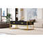 Modern Black Rectangular Coffee Table With 4 Drawers And Gold Base In 47.3"-2089908261