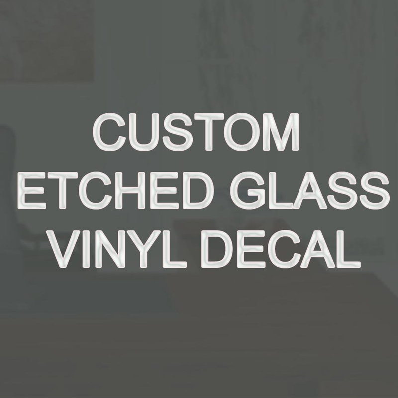 Décalcomanie de fenêtre personnalisée en vinyle en verre gravé, H 0,5 po x l 10 po, Oui