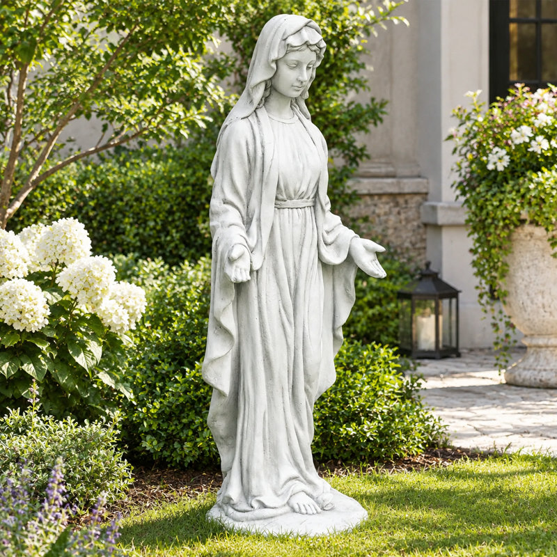 Statue de jardin religieuse et spirituelle extérieure de la Vierge Marie