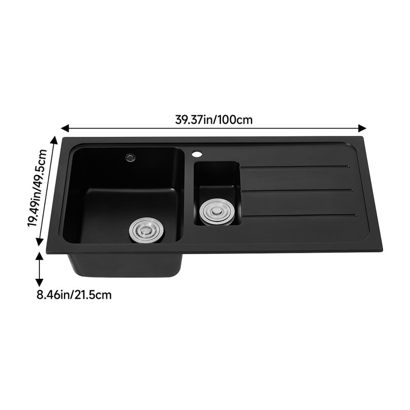 17 Stories 100mm W Single Bowl Composite Kitchen Sink