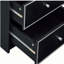 Black and silver 2 drawer bedside cabinet