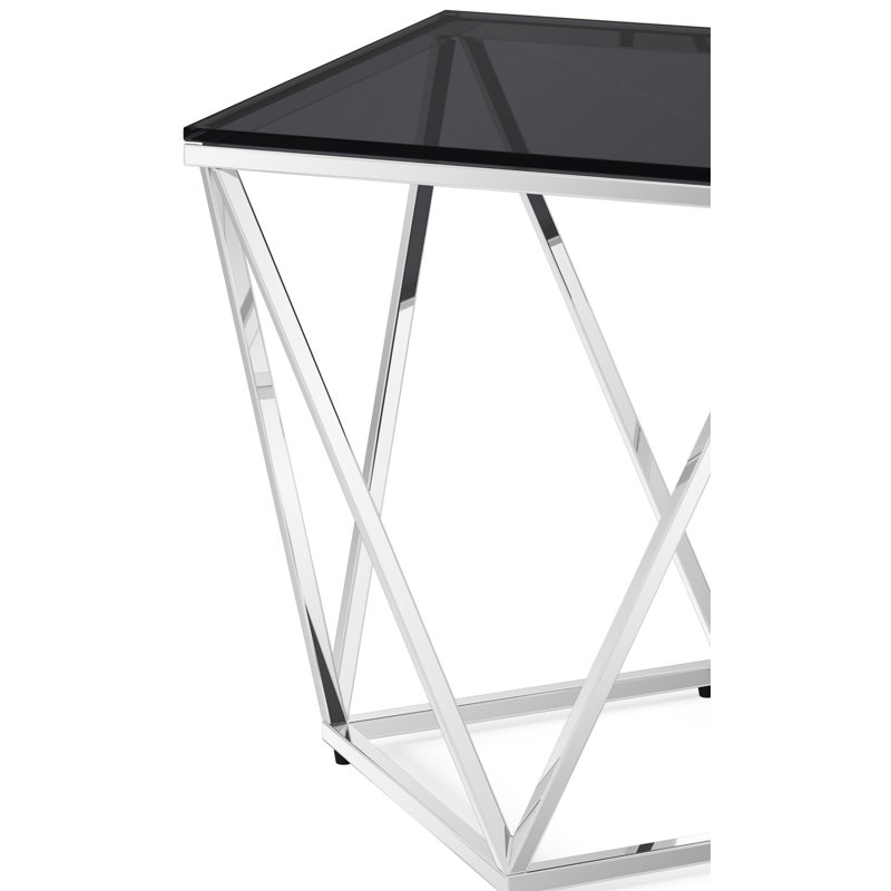 Gabriela Glass Top Pedestal End Table