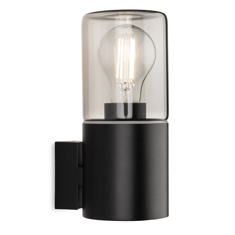 Black 21cm H Outdoor Armed Sconce