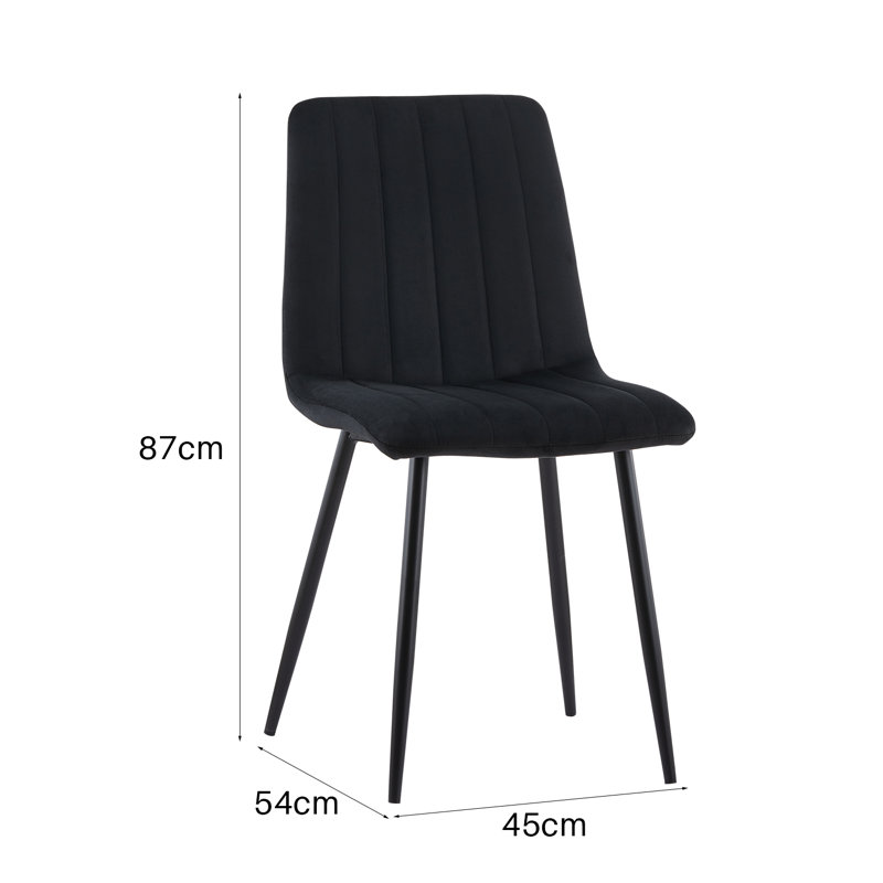Aly 50cm H Upholstered Side Chair, Black
